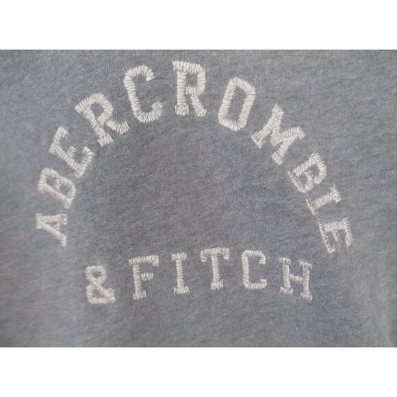 Abercrombie and Fitch Hoodie Large Gray Pocket Pullover Sweatshirt Spell Out - Picture 6 of 13